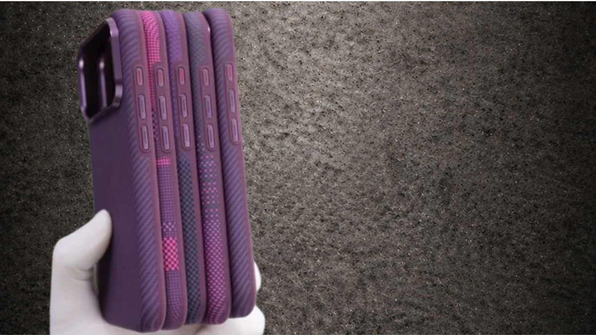Luxo Hybrid Carbon Magsafe Series - Burgundy Color