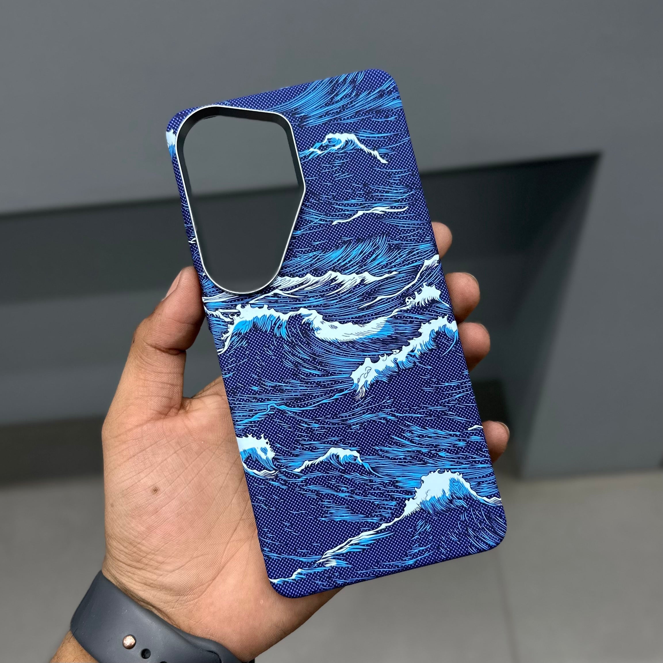LUXO CARBON CASE SAMSUNG- BLUE WAVES ( No. 3170 ) Mobile Case by CoverMeUp - Style 3