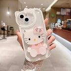 Protective Apple iPhone Back Cover - Cute Cat Shockproof Silicone Cover With Mirror for Iphone