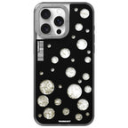 Protective Apple iPhone Back Cover - YOUNGKIT Polka Dots Quicksand Magsafe Case for iPhone 15 Pro (BLACK)