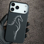 Luxo Carbon Texture Horse Design Slim Magsafe Case