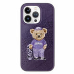 Protective Apple iPhone Back Cover - Santa Barbara Polo Bear Leather Case for iPhone 14 Pro (Deep Purple)