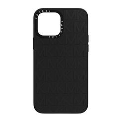 3D Silicon Embossed Fashion brand MK Logo Design for iPhone series Black Color