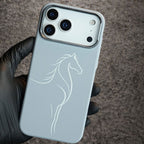 Luxo Carbon Texture Horse Design Slim Magsafe Case