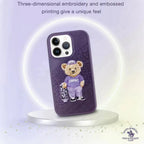 Protective Apple iPhone Back Cover - Santa Barbara Polo Bear Leather Case for iPhone 14 Pro Max (Deep Purple) - Style 2