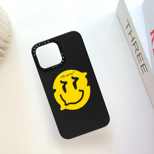 Smiley Face 3D Silicon Embossed  Logo Design for iPhone series