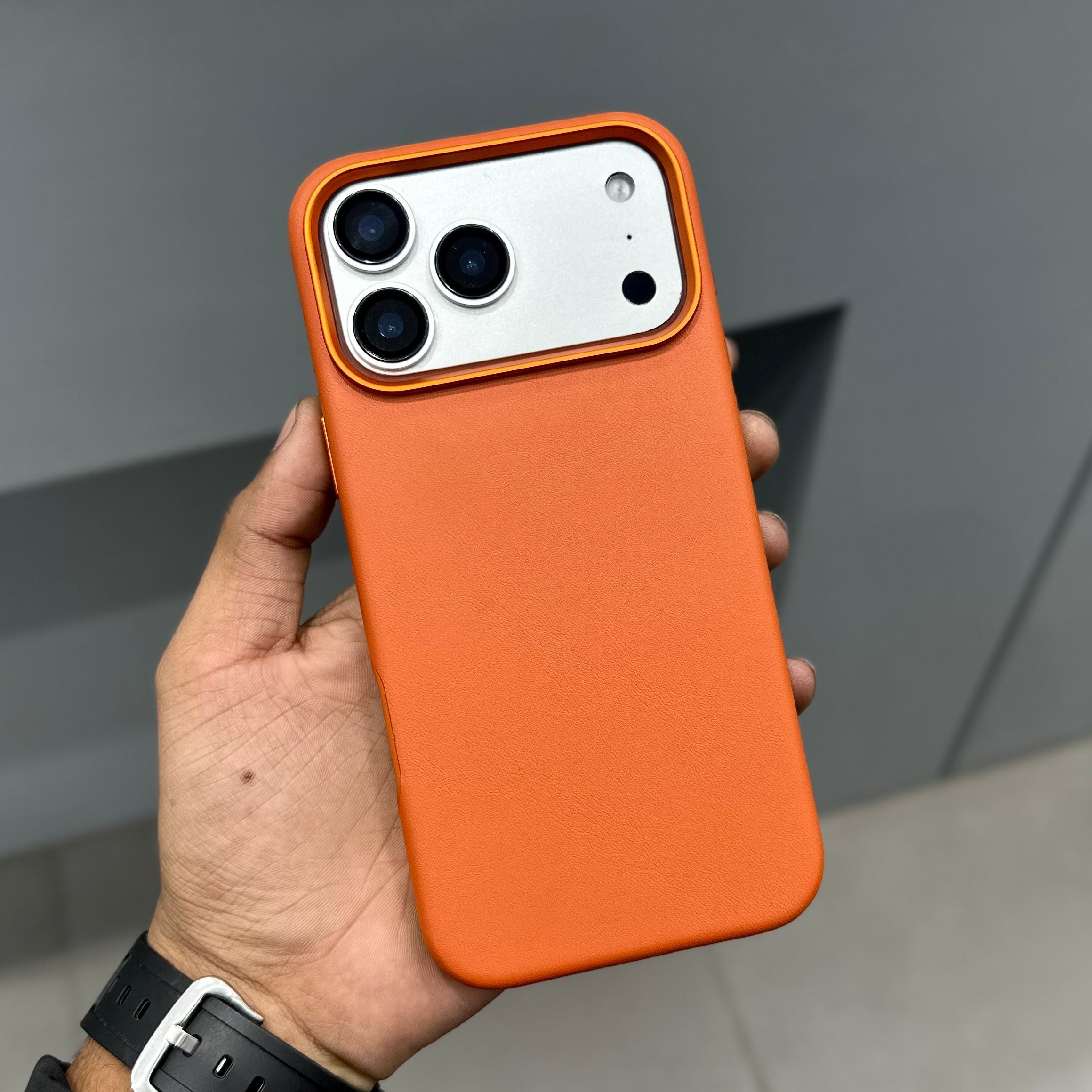 ICON CLASSIC LEATHER MAGSAFE CASE - ORANGE ( No. 2866 ) Mobile Case by CoverMeUp - Style 4
