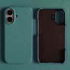 Luxury Real Leather Phone Case with MagSafe (Lychee Pattern) Mobile Case by CoverMeUp - Style 29