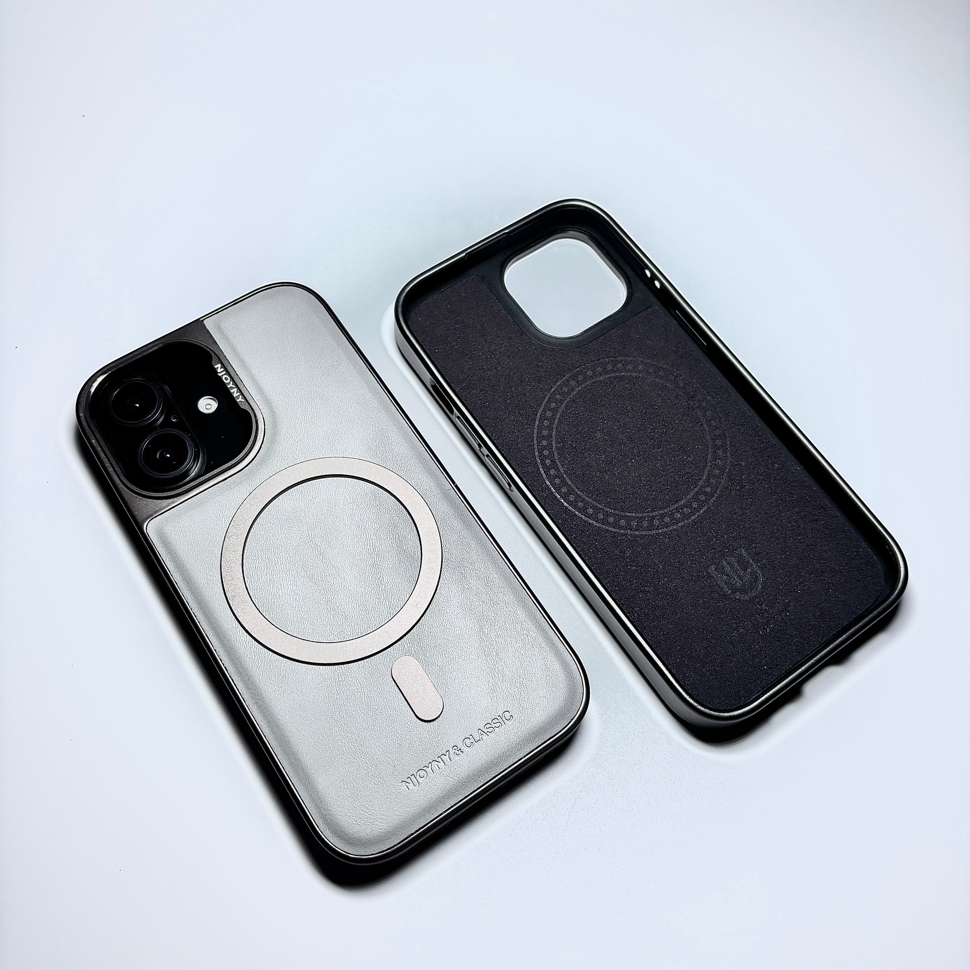 Protective Apple iPhone Back Cover - Leather & Metal MagSafe iPhone Case - Style 7