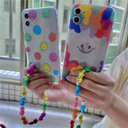 Rainbow Smiley Charms Hanging Custom Slim Soft Case Mobile Case by CoverMeUp - Style 7