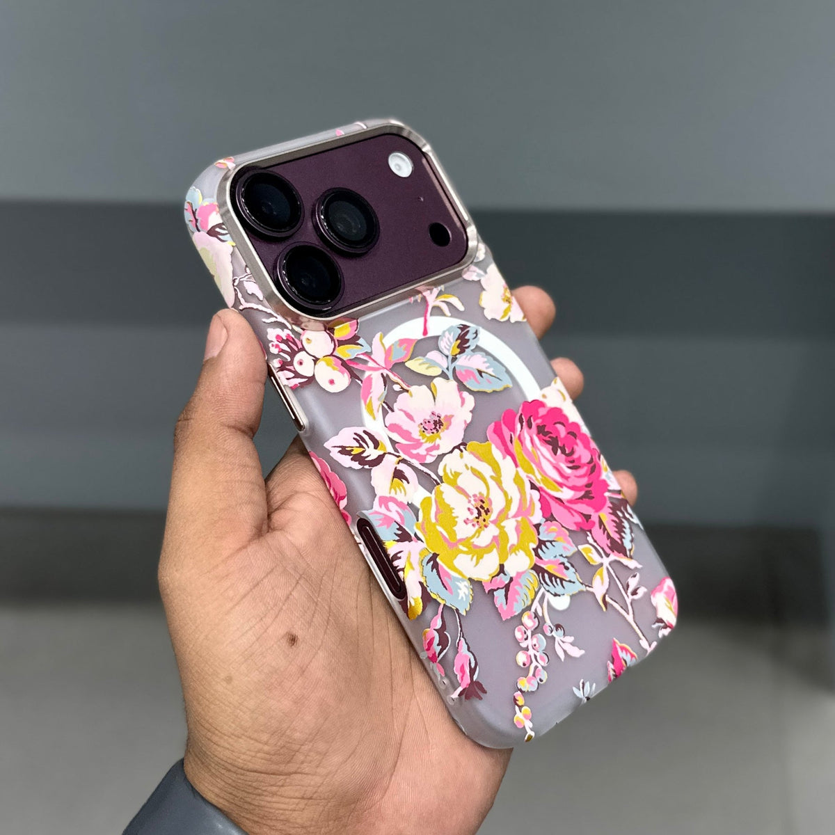 LUXO MAGSAFE CASE - PINK FLOWERS ( No. 4063 ) Mobile Case by CoverMeUp - Style 3