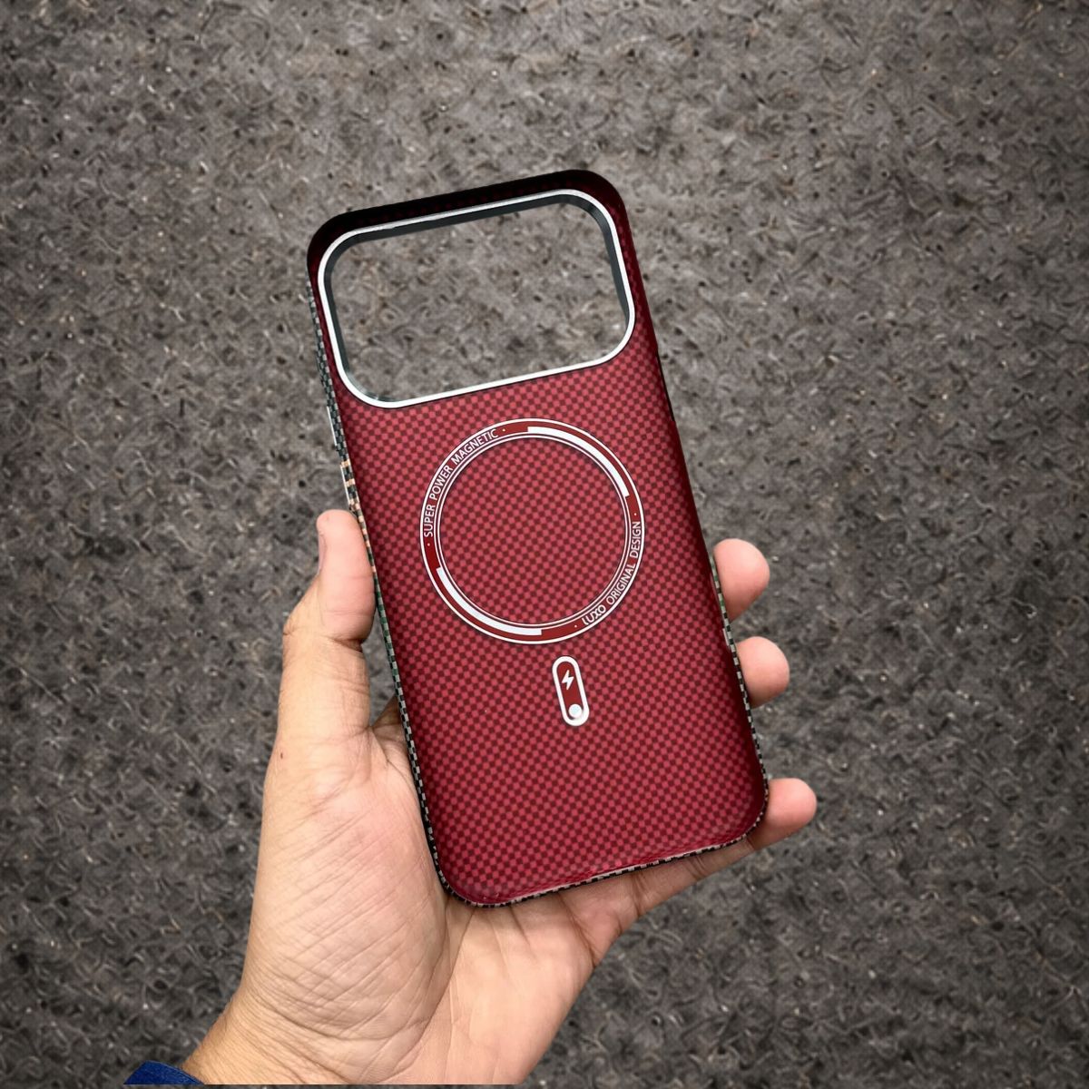 Luxo Carbon Green Lines Texture Case