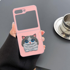 Cute Embroidered Cat Flip 5 Phone Case – Protective & Stylish Design Mobile Case by CoverMeUp - Style 4
