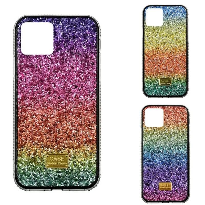 Rainbow Glitter Diamond Case Mobile Case by CoverMeUp - Style 3