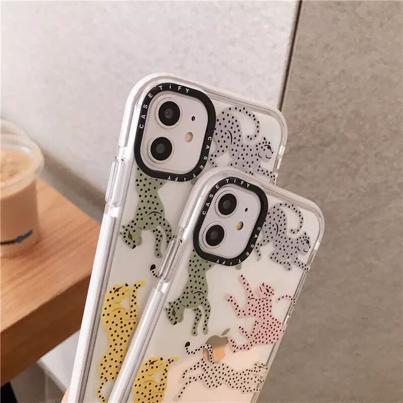 Protective Apple iPhone Back Cover - Rainbow Cheetah Impact Soft Case For iPhone 11 12proMax - Style 2
