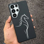 Luxo Carbon Texture Horse Design Slim Magsafe Case