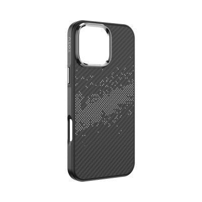 Protective Apple iPhone Back Cover - TOTU Matte Finish Carbon Fibre Case for iPhone 16 Pro (Natural Titanium)
