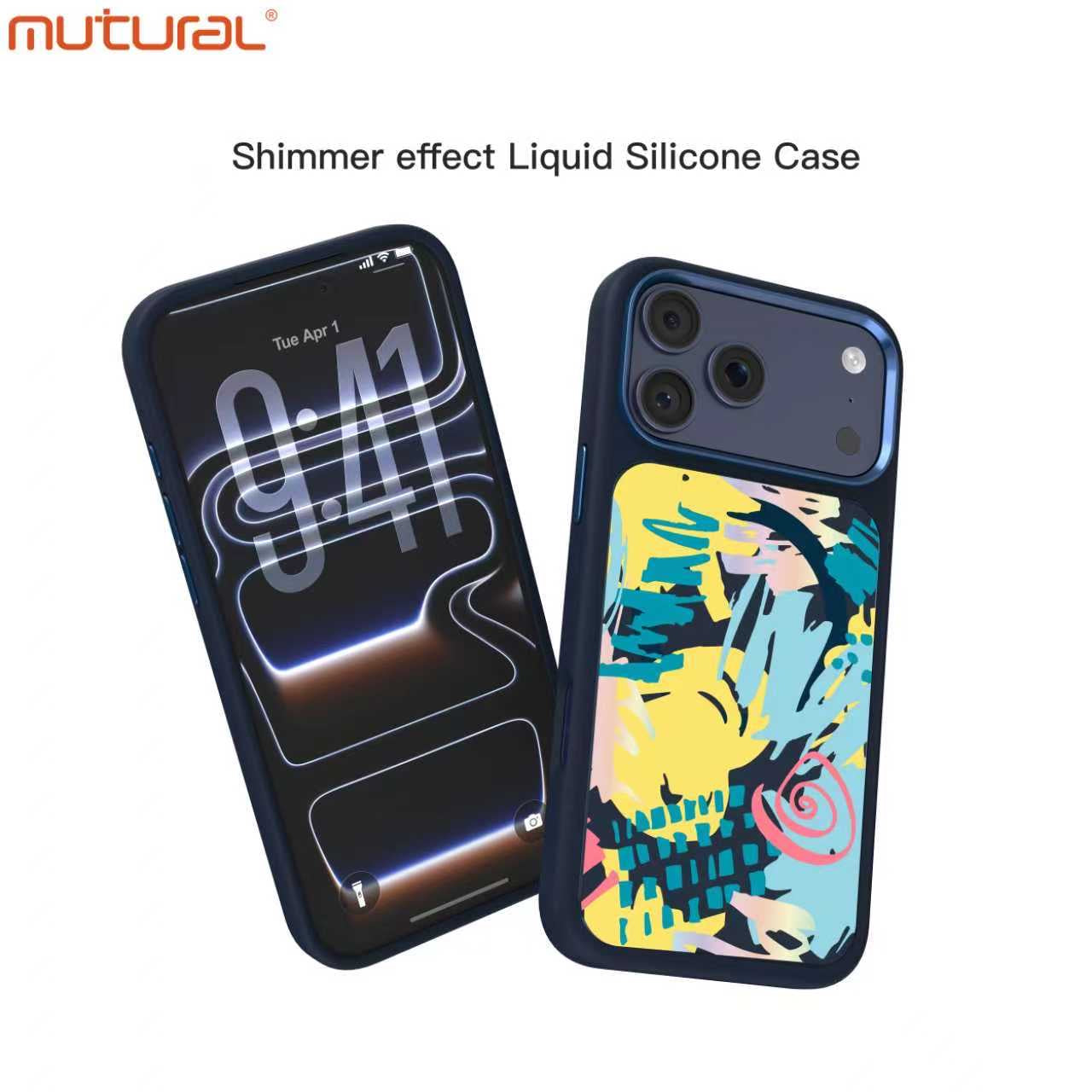 3D Silicon Designer iPhone Case for iPhone 17 Pro Max (Navy Blue)