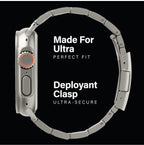 Titanium Apple Watch Metal Chain for 44/45/46mm &49mm (Ultra) (Natural Titanium) Mobile Case by CoverMeUp - Style 3