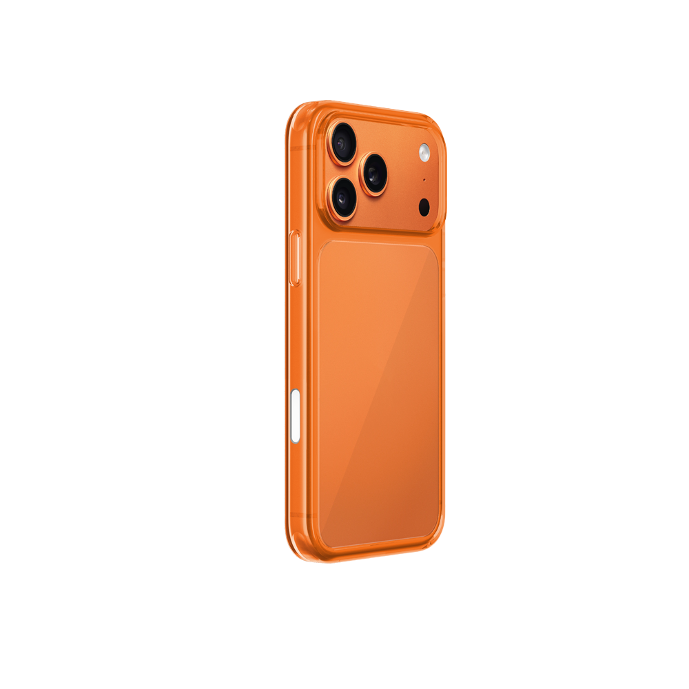 Protective Apple iPhone Back Cover - KZDOO Guardian Transparent Series Case for iPhone 17 Pro Max (Transparent Orange)