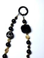 Black Bling Phone Charm Strap Mobile Case by CoverMeUp - Style 2