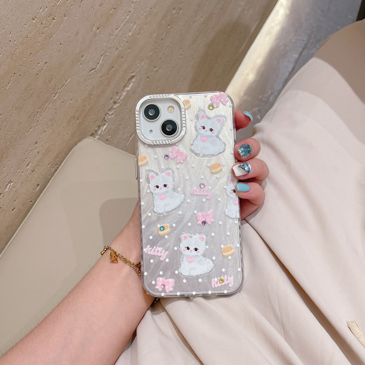 Hello Kitty Designer Case for iPhone with Metal Ring Protection