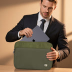 Santa Barbara Polo Matte PU Leather Macbook Bag For Macbook 13 Inch, 14 Inch (iPad 12.9, 13inch) (Green) Mobile Case by CoverMeUp - Style 2