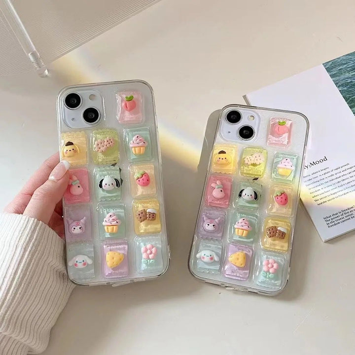 Cute 3D Colorful Cartoon Transparent Case for iPhone