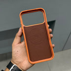 ICON CLASSIC LEATHER MAGSAFE CASE - ORANGE ( No. 2866 ) Mobile Case by CoverMeUp - Style 3