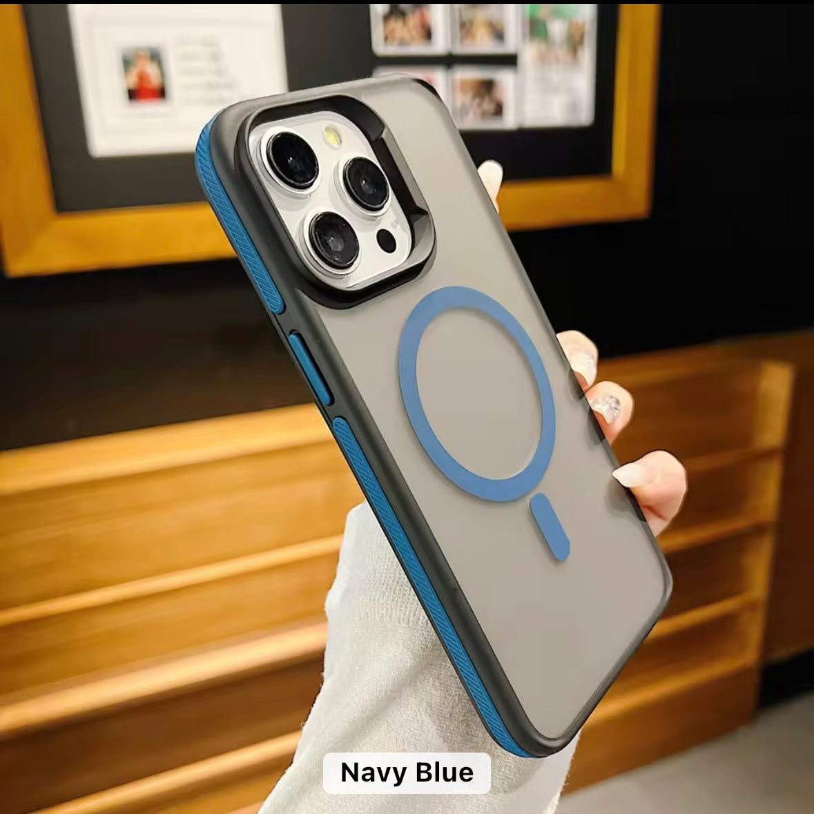 Protective Apple iPhone Back Cover - Tinted Matte Hard Magsafe Case with Color Border for iPhone - Style 11