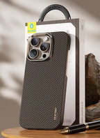 Protective Apple iPhone Back Cover - Premium Carbon Fiber MagSafe iPhone Case - Style 3