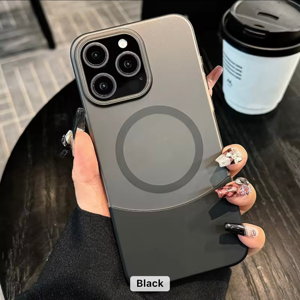 Protective Apple iPhone Back Cover - Dual Color Matte Magsafe Slim Fit Case for iPhone - Style 8