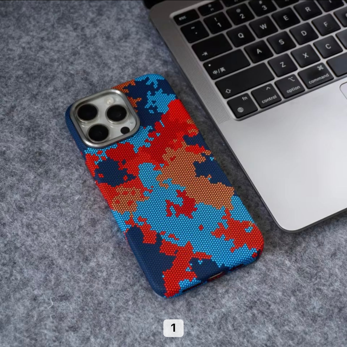 Protective Apple iPhone Back Cover - Camouflage Carbon Fiber Slim fit MagSafe Case for iPhone - Style 2