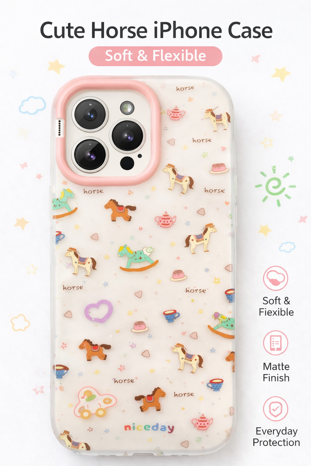 Cartoon Designer Matte Finish Case for iPhone 15 Pro Max