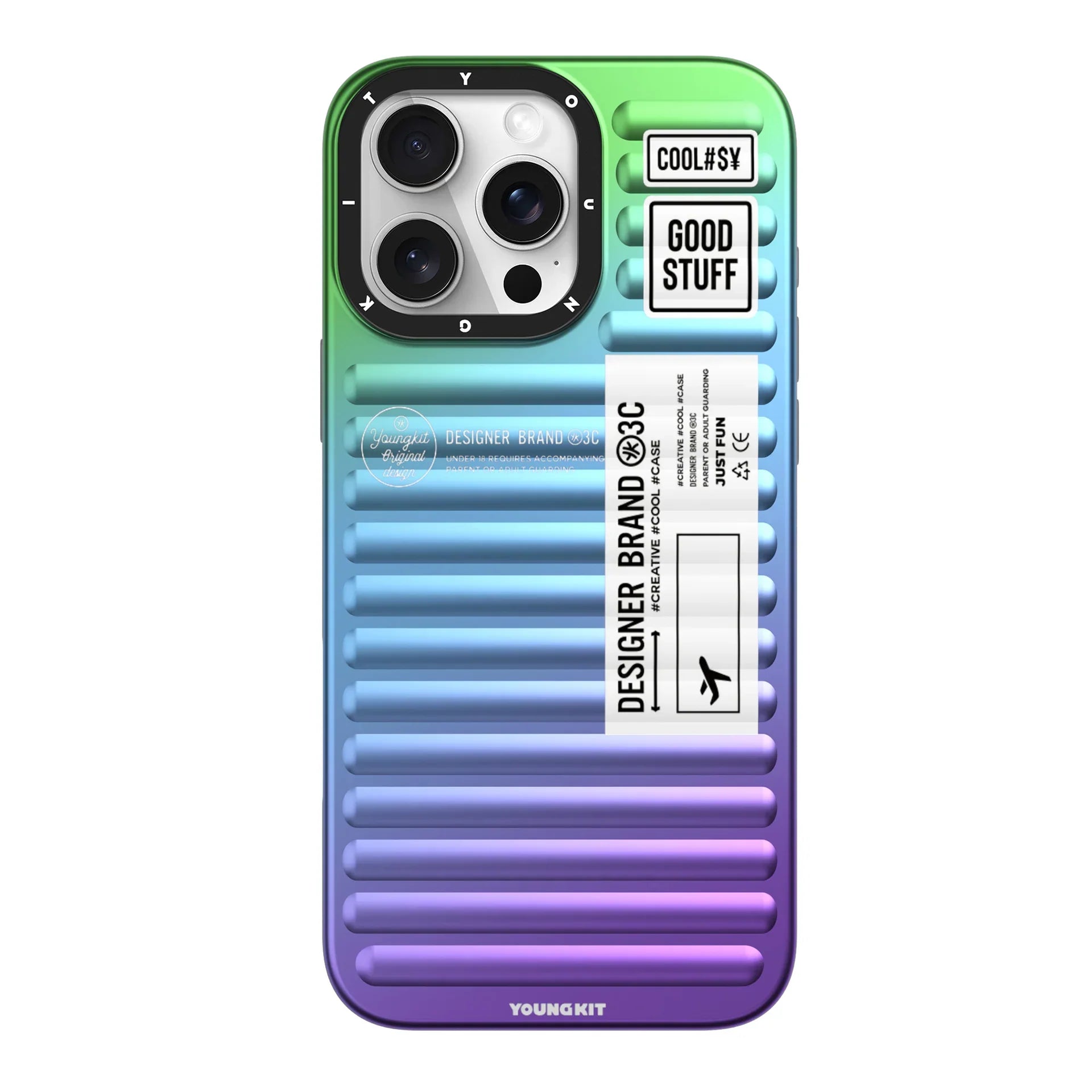 Protective Apple iPhone Back Cover - YOUNGKIT Aurora Luggage Series True Colour Case for iPhone 16 Pro Max (Aurora Galaxy)