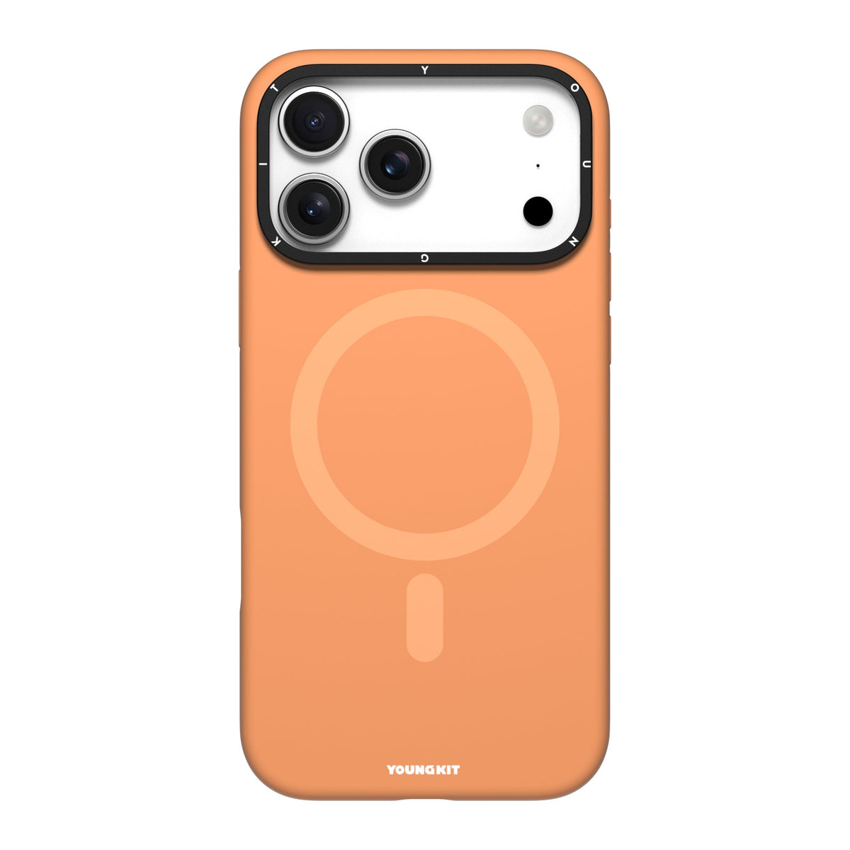 iPhone 17 Pro Max Case | YOUNGKIT Gel Creme Liquid Silicon Camera Stand Series (ORANGE)