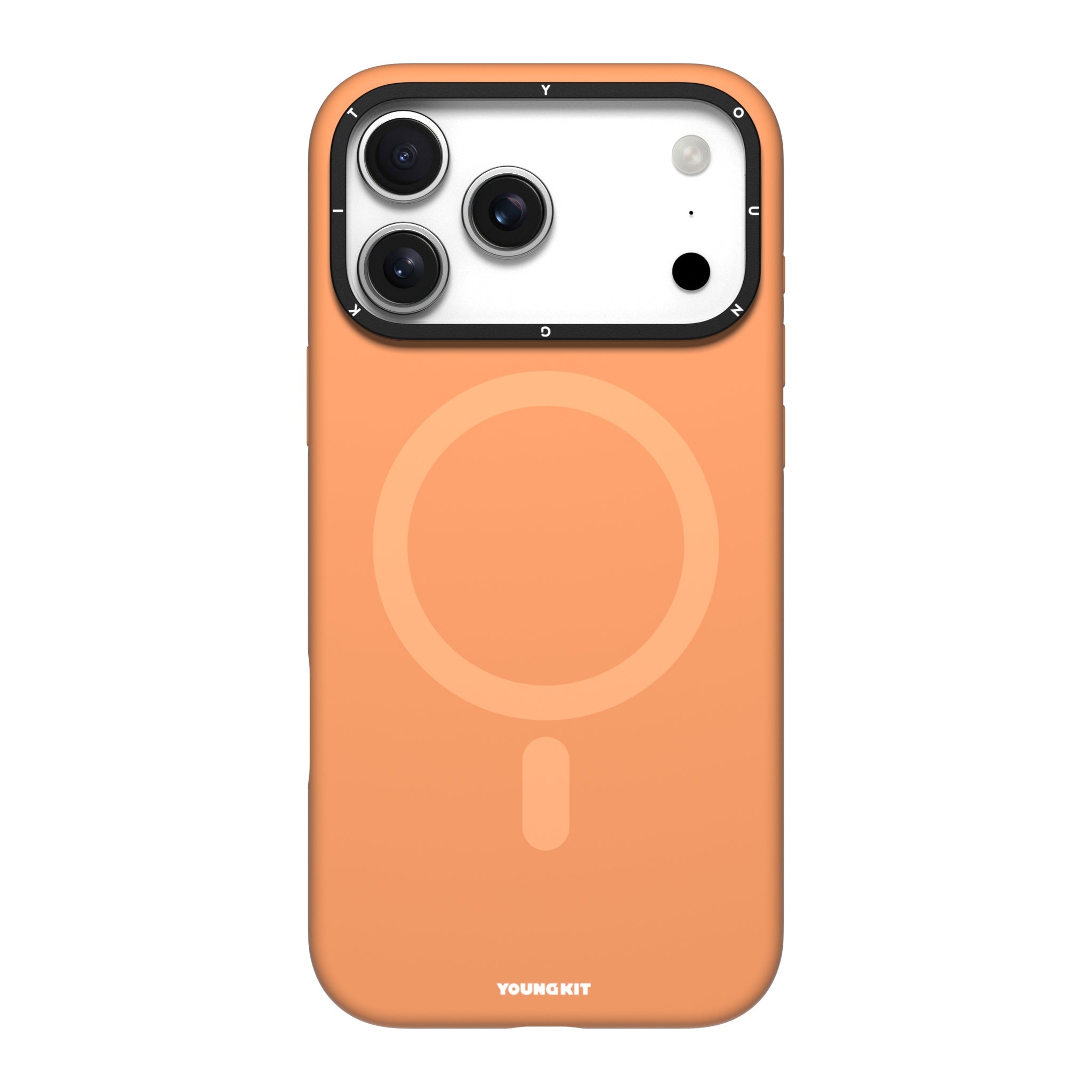 iPhone 17 Pro Case | YOUNGKIT Gel Creme Liquid Silicon Camera Stand Series (ORANGE)