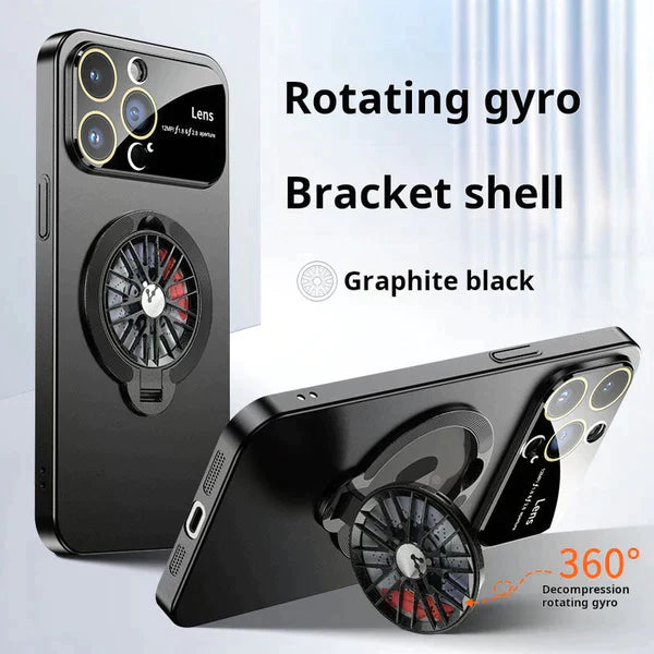 GYRO Wheel Rotating Case for iPhone 14 Pro (Black)