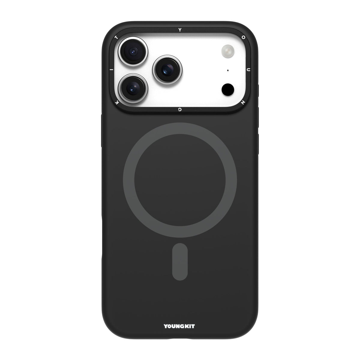 iPhone 17 Pro Max Case | YOUNGKIT Gel Creme Liquid Silicon Camera Stand Series (BLACK)