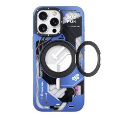 Youngkit   Cyberpunk   360°   Rotation   Ring   Stand   Case   For   iPhone   16   Pro   Max   (blue) for iPhone         16         Pro         Max by Covermeup