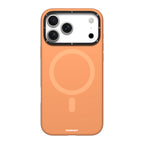 Protective Apple iPhone Back Cover - iPhone 17 Pro Case | YOUNGKIT Gel Creme Liquid Silicon Camera Stand Series (ORANGE)