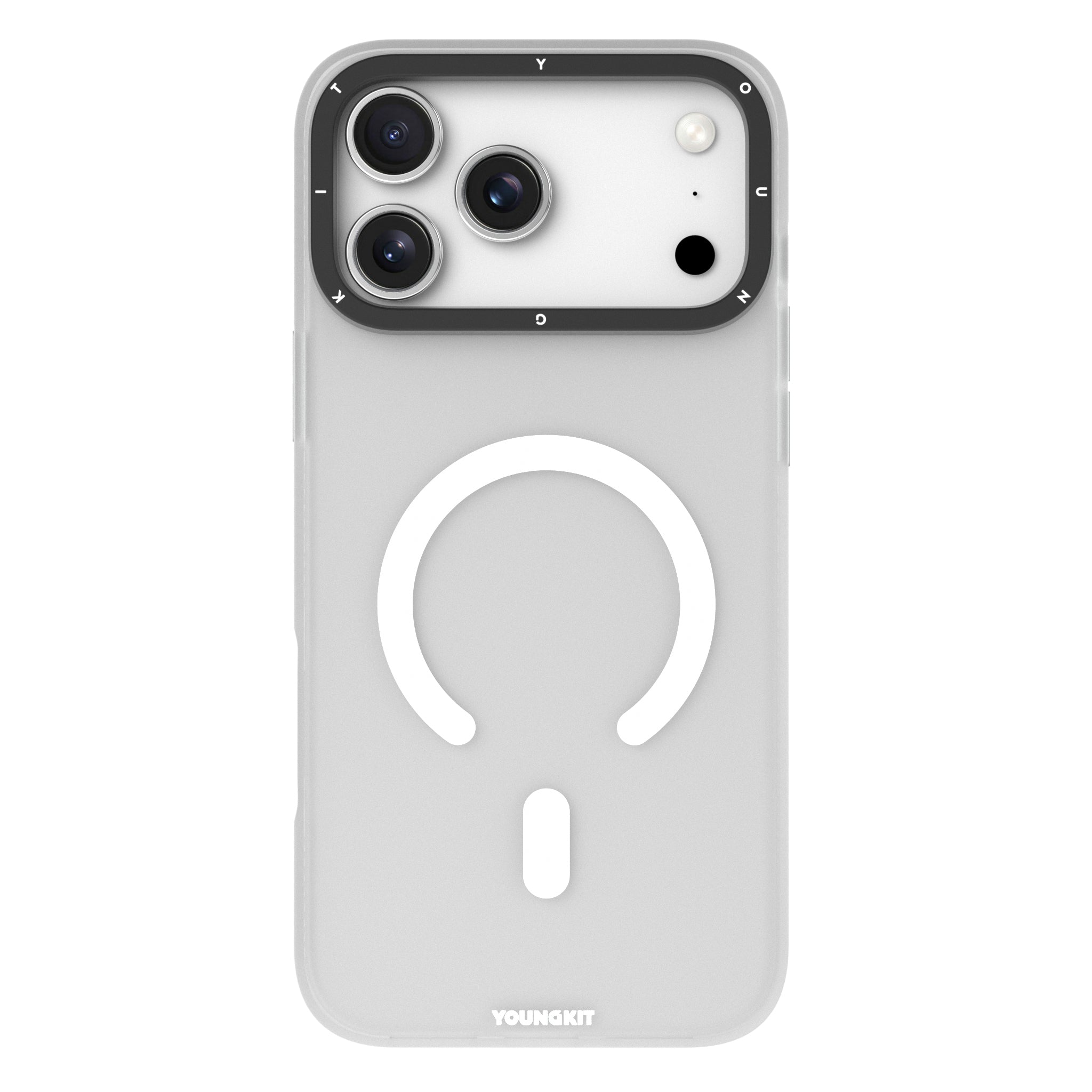 Protective Apple iPhone Back Cover - YOUNGKIT Hidden Sand Series Magsafe Case for iPhone 17 Pro (White)