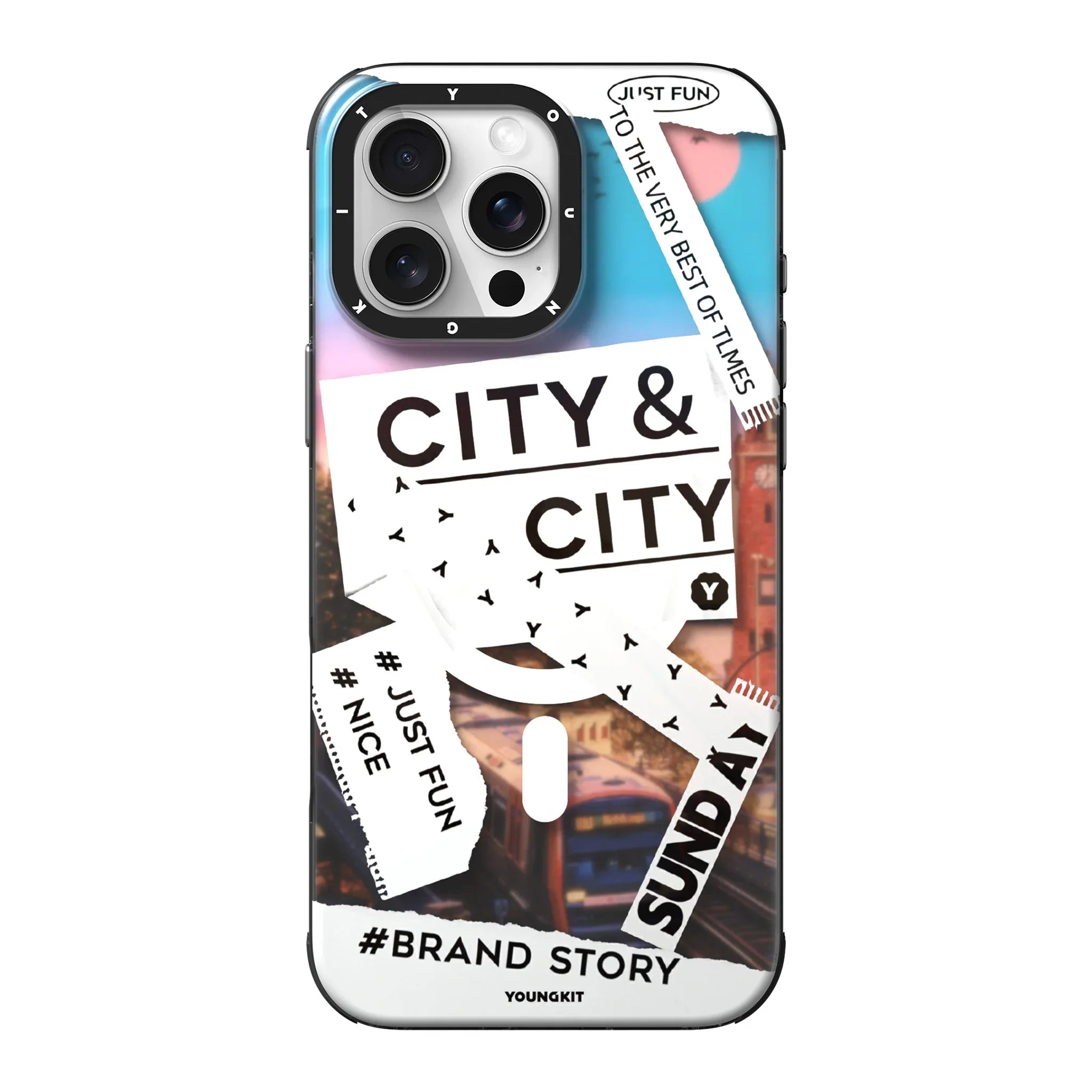 Protective Apple iPhone Back Cover - YOUNGKIT City Series Where Urban Vibes Stick Metro Flow Case for iPhone 16 Pro