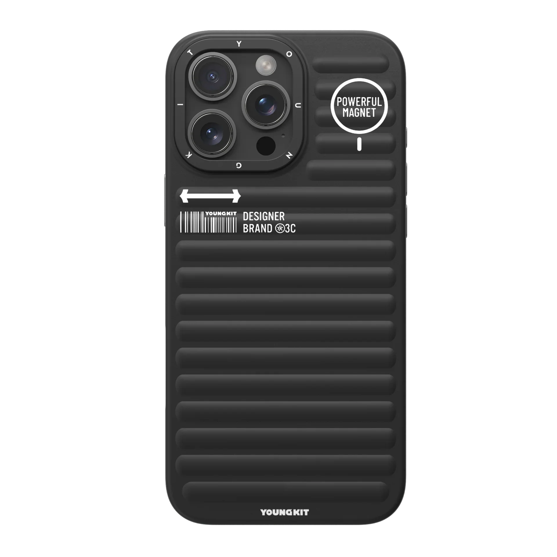 YOUNGKIT Luggage Series True Colour Case for iPhone 16 Pro (Black)