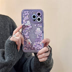 Protective Apple iPhone Back Cover - Rabbit Purple Holder Stand Semi-Transparent iPhone Case - Style 8