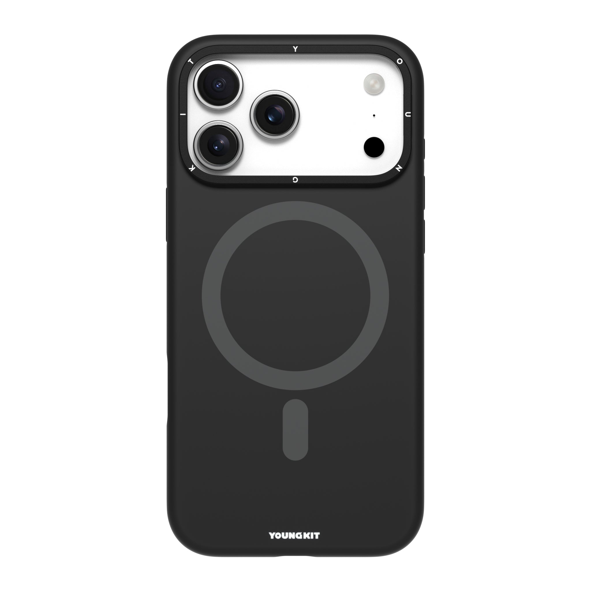 iPhone 17 Pro Max / 18 Pro Max Case | YOUNGKIT Gel Creme Liquid Silicon Camera Stand Series (BLACK)