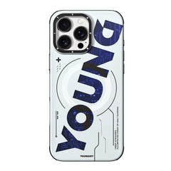 YOUNGKIT New Circuit Magsafe Futuristic & Digital Series Case for iPhone 16 Pro (White)