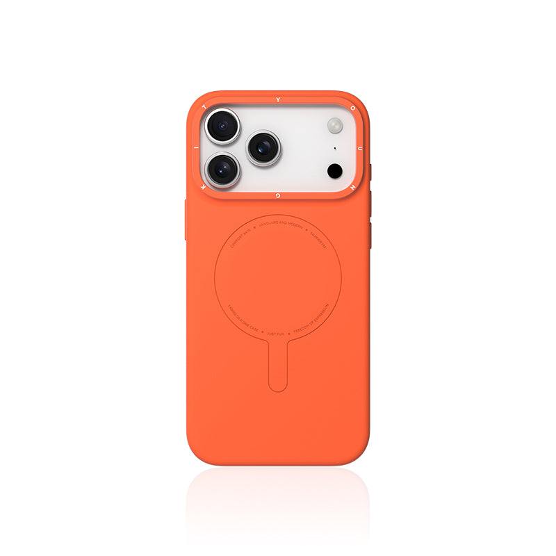Protective Apple iPhone Back Cover - YOUNGKIT Morandi Silicon Case for iPhone 17 Pro (ORANGE)