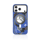 Protective Apple iPhone Back Cover - YOUNGKIT Cyberpunk 360° Rotation Ring Stand Case for iPhone 17 Pro Max (BLUE)