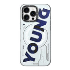 Protective Apple iPhone Back Cover - YOUNGKIT New Circuit Magsafe Futuristic & Digital Series Case for iPhone 16 Pro (White)